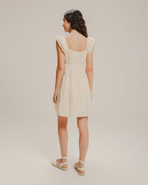 Vestido Corto Manga Volantes